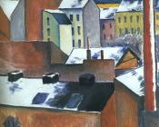 奥古斯特 马克 : The Church of St Mary in Bonn in Snow